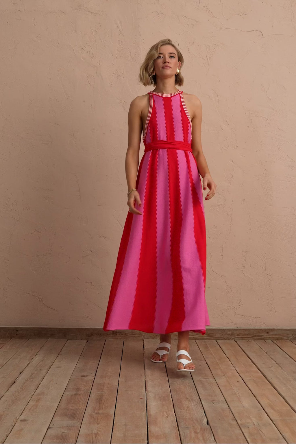 karavan clothing fashion spring summer 25 sylvia knitted dress pink red