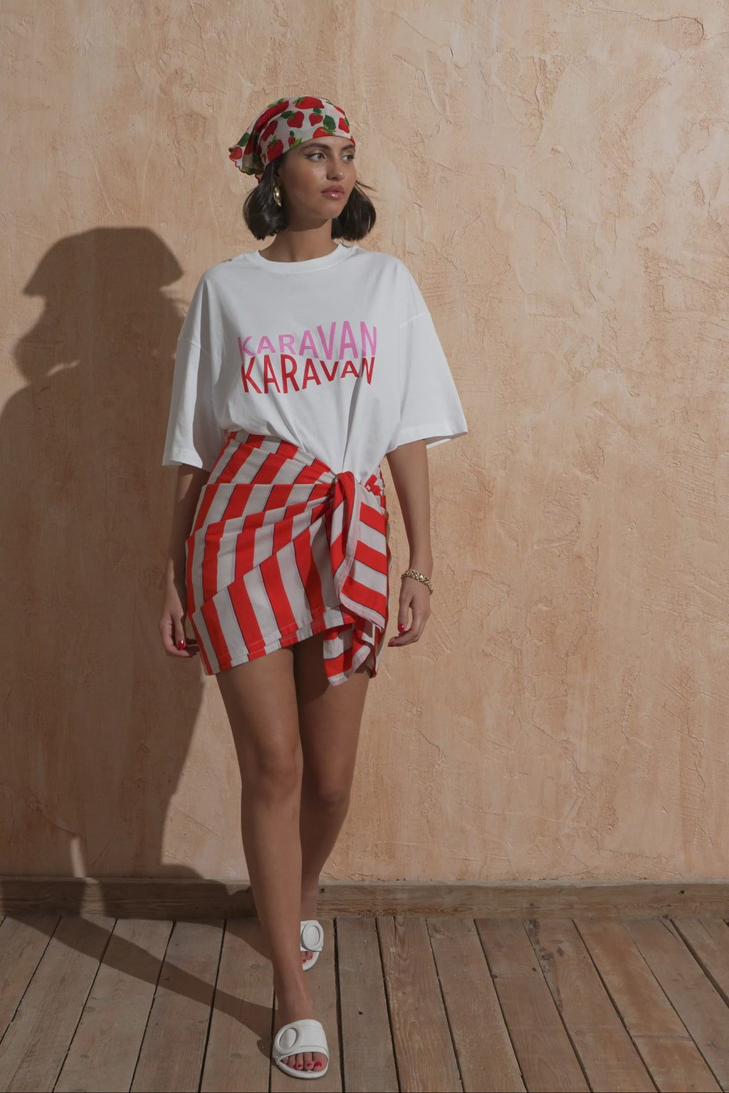 karavan clothing fashion spring summer 25 weekendwear isla pareo red stripes
