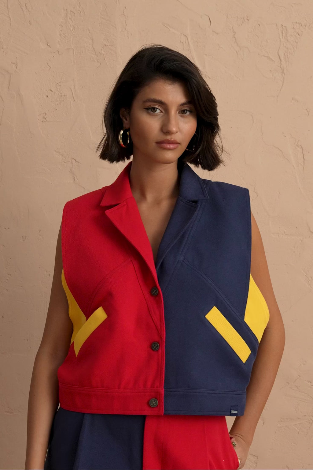 karavan clothing fashion spring summer 25 abby vest denim blue red