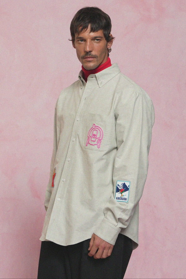 karavan men fall winter 26' collection manuel shirt light  khaki