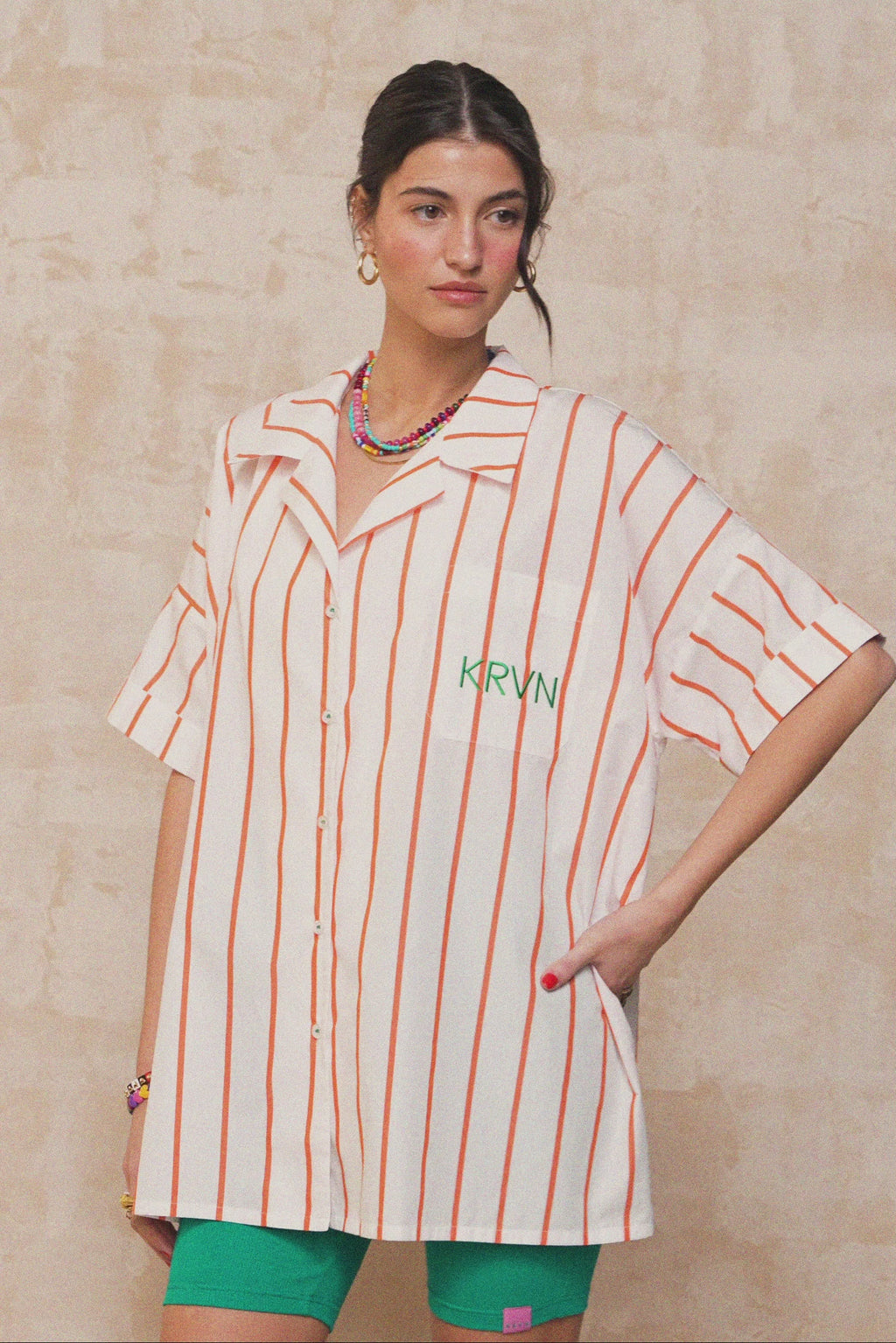 karavan clothing fashion krvn spring summer 26 nai collection zinnia shirt orange