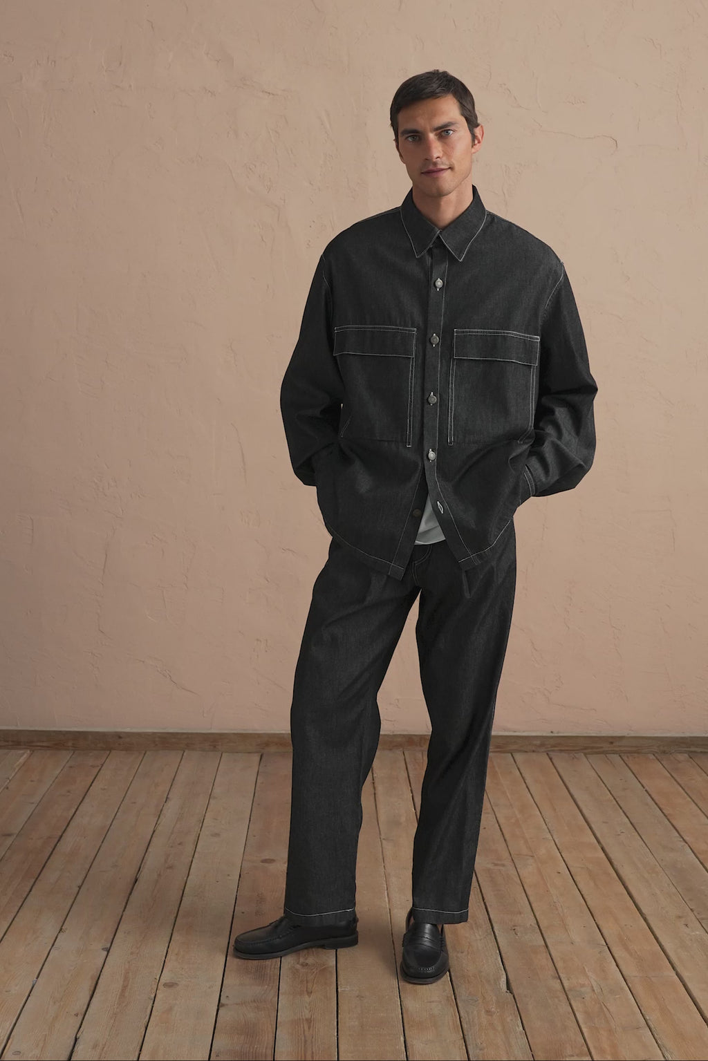 karavan clothing tosa kalokairia spring summer 25 men collection eberechi black shirt