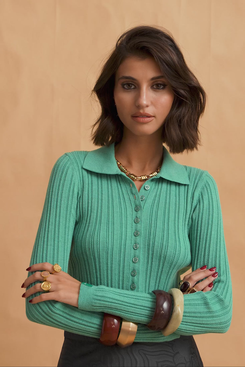 karavan clothing fashion fall winter 25 homecoming krvn collection quincy knitted top mint