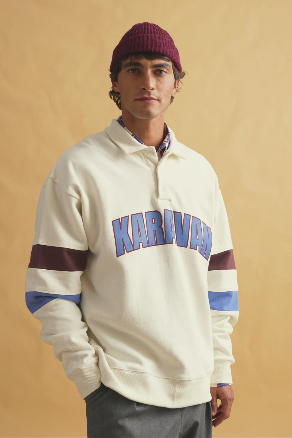 karavan clothing fashion fall winter 25 homecoming men collection pedro sweatshirt ivory