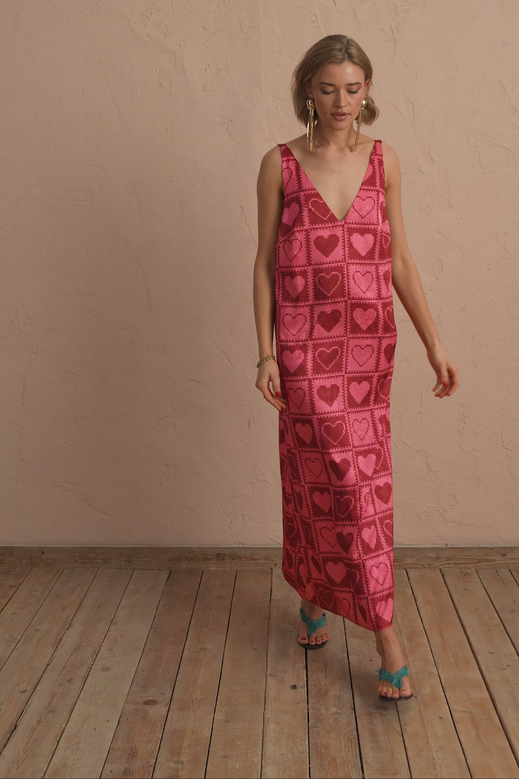 karavan clothing fashion spring summer 25 doris dress pink red hearts