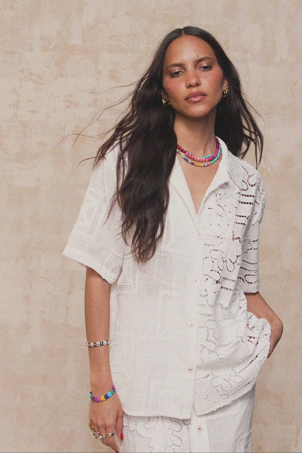 karavan clothing fashion krvn spring summer 26 nai collection alexia shirt white lace