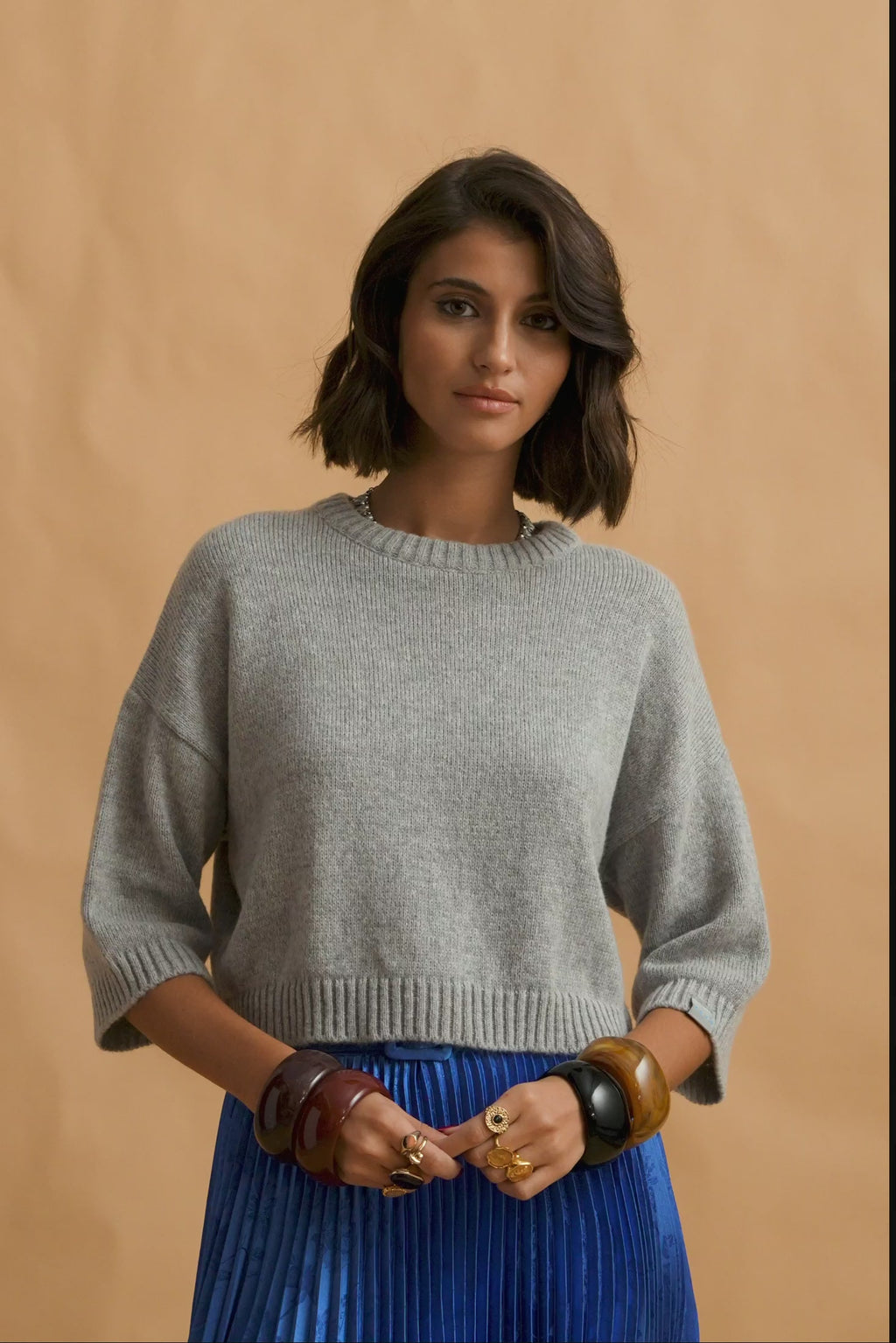 karavan clothing fashion fall winter 25 krvn homecoming collection amalia knitted crop top grey