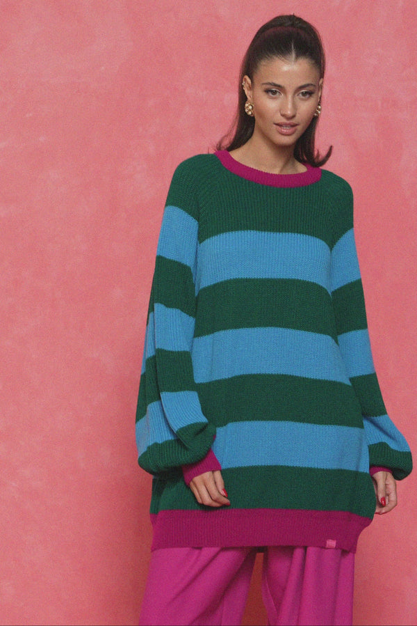 karavan fall winter 26' collection adeline knitted pullover green ciel