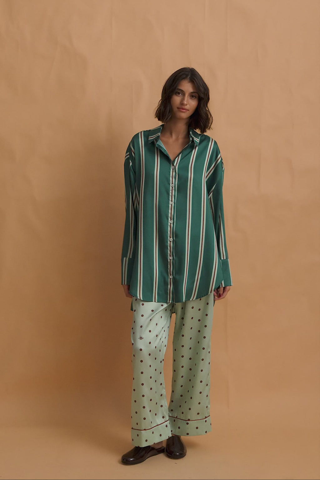 karavan clothing fashion fall winter 25 homecoming homeware collection mint pants brown dots