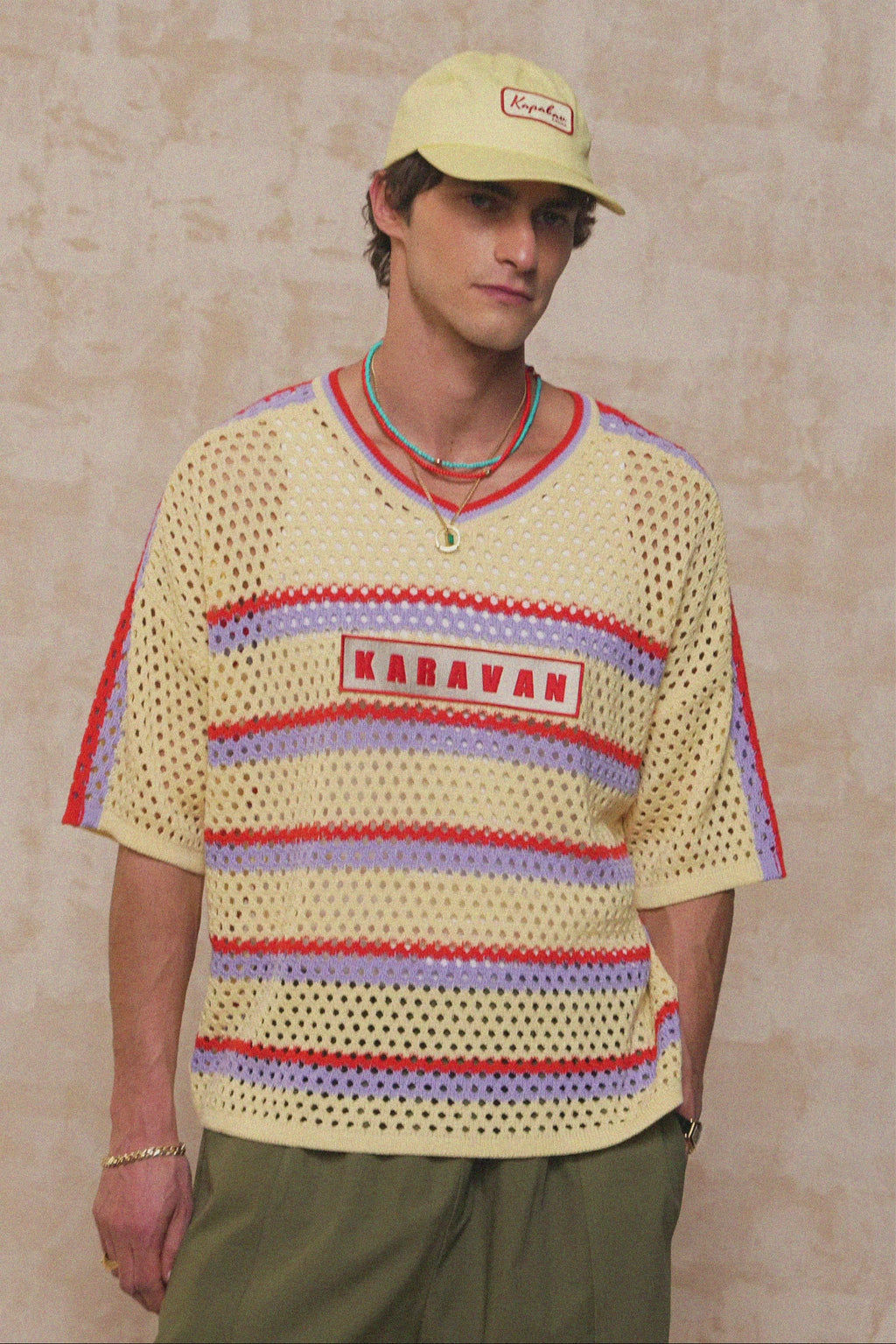 karavan clothing fashion spring summer 26 men nai collection antonio knitted bluuse yellow blue stripes