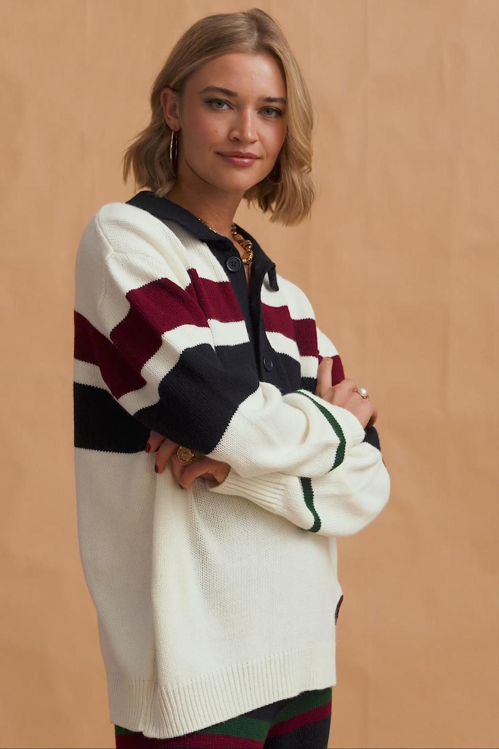 karavan clothing fashion fall winter 25 homecoming krvn collection martina knitted polo blue green bordeaux