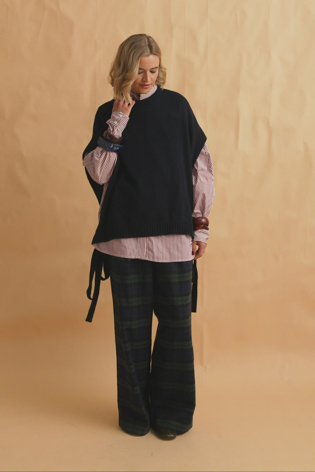 karavan clothing fashion fall winter 25 homecoming collection maxime knitted vest blue