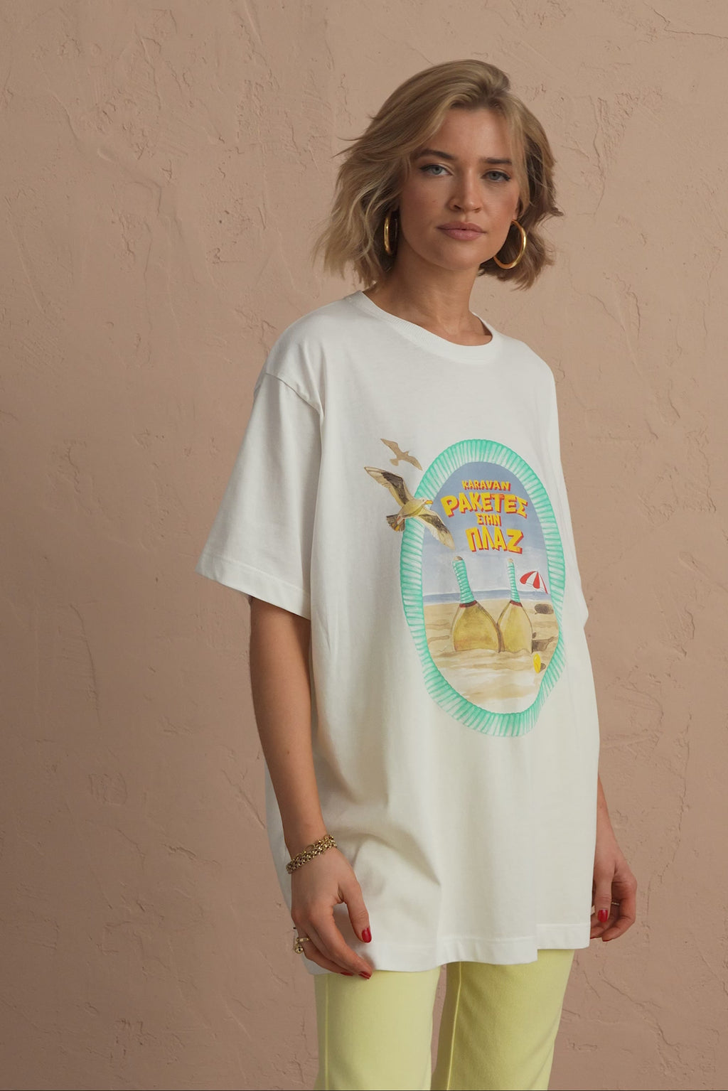 karavan clothing fashion spring summer 25 dino tee raketes white