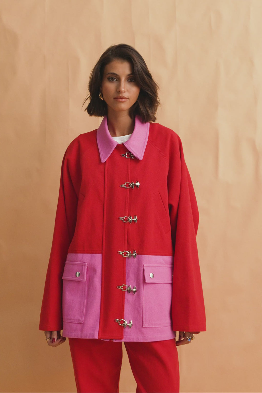 karavan clothing fashion fall winter 25 homecoming collection iga jacket red