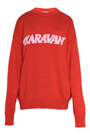 karavan fall winter 26' collection priyana knitted sweater red logo