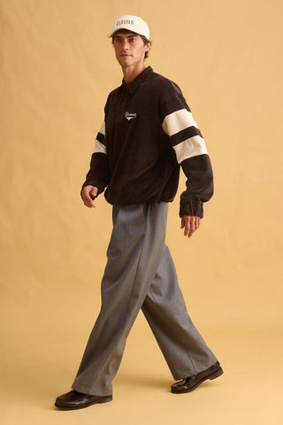 karavan clothing fashion fall winter 25 homecoming men collection albert polo sweater brown ivory