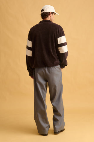 karavan clothing fashion fall winter 25 homecoming men collection albert polo sweater brown ivory