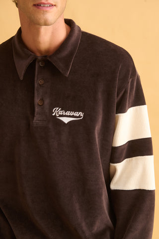 karavan clothing fashion fall winter 25 homecoming men collection albert polo sweater brown ivory