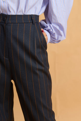 karavan clothing fashion fall winter 25 homecoming collection brande trousers blue red stripes