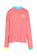 karavan loungewear planet fall winter 26' collection rosalin sweater pink red lines