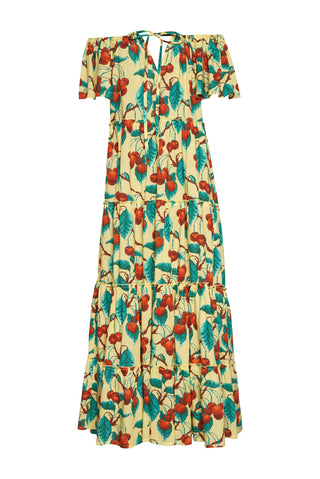 karavan clothing fashion spring summer 26 nai collection rosetta dress cherries yellow