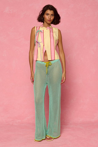 karavan clothing fashion spring summer 26 nai weekendwear collection ruby knitted trousers aqua lime