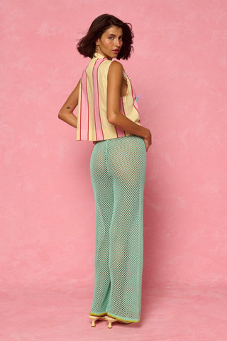 karavan clothing fashion spring summer 26 nai weekendwear collection ruby knitted trousers aqua lime