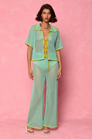 karavan clothing fashion spring summer 26 nai weekendwear collection smaragda knitted top lime aqua