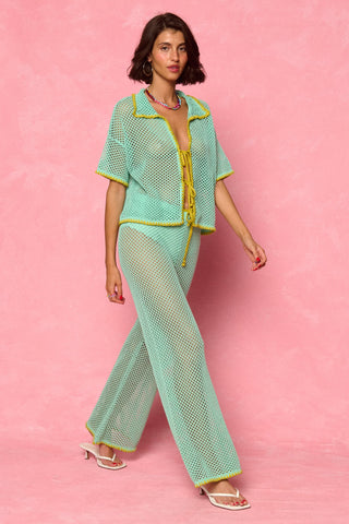 karavan clothing fashion spring summer 26 nai weekendwear collection smaragda knitted top lime aqua