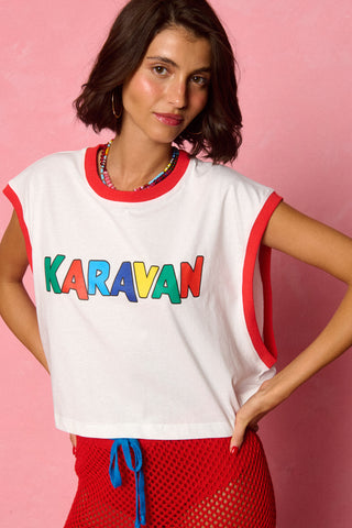 karavan clothing fashion spring summer 26 nai weekendwear collection harmony crop tee white logo