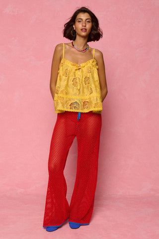 karavan clothing fashion spring summer 26 nai weekendwear collection ruby knitted trousers red blue