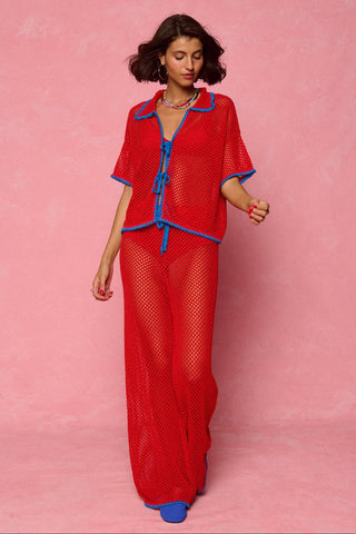 karavan clothing fashion spring summer 26 nai weekendwear collection smaragda knitted top blue red