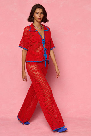 karavan clothing fashion spring summer 26 nai weekendwear collection smaragda knitted top blue red
