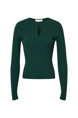 karavan clothing fashion fall winter 25 homecoming krvn collection sabine knitted top green