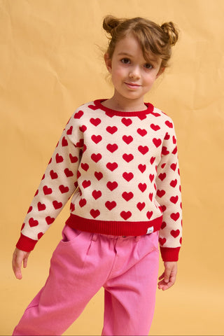 karavan clothing fashion fall winter 25 homecoming rookies collection mafalda pullover ivory red hearts