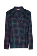 karavan fall winter 26' collection scotlyn blazer checked blue green