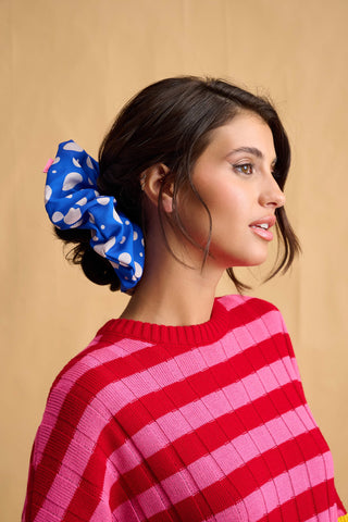 Patty Scrunchie (Polka Blue)