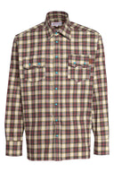 karavan men fall winter 26' collection sebastian shirt checked bordeaux ivory
