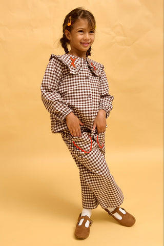 karavan clothing fashion fall winter 25 homecoming rookies collection serena shirt checked brown