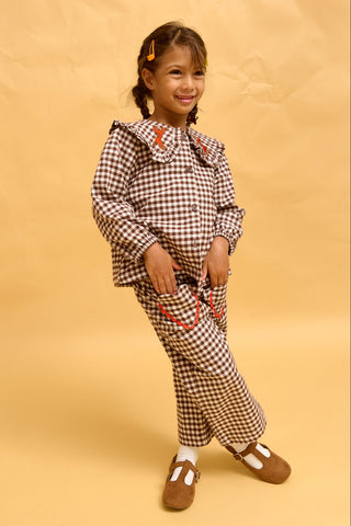 karavan clothing fashion fall winter 25 homecoming rookies collection sephia trousers checked brown