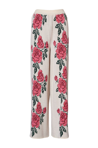 karavan clothing fashion fall winter 25 homecoming collection serafina knitted trousers ivory roses 