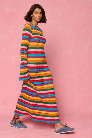 karavan clothing fashion spring summer 26 nai vera's day collection serena dress multicolor lines
