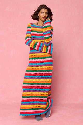 karavan clothing fashion spring summer 26 nai vera's day collection serena dress multicolor lines