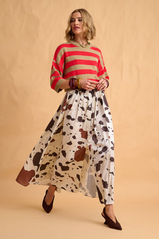 karavan clothing fashion fall winter 25 homecoming collection wesley skirt cow brown