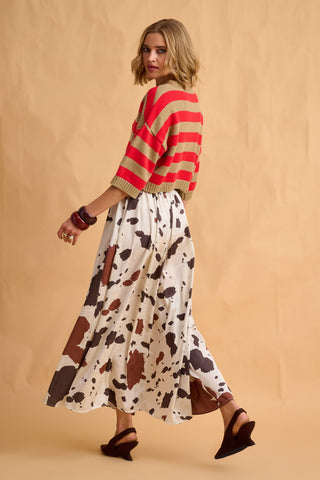 karavan clothing fashion fall winter 25 homecoming collection wesley skirt cow brown