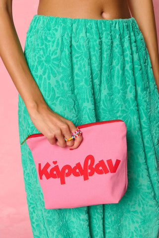 karavan clothing fashion spring summer 26 nai weekendwear collection pink pouch logo