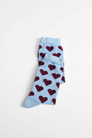 Heart Socks (Light Blue)