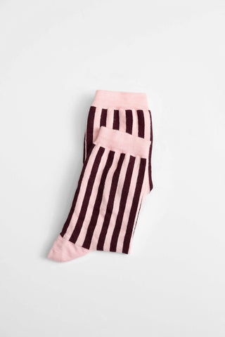 Striped Socks (Burgundy)