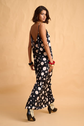 karavan clothing fashion fall winter 25 homecoming collection sophia dress black ivory polka dots