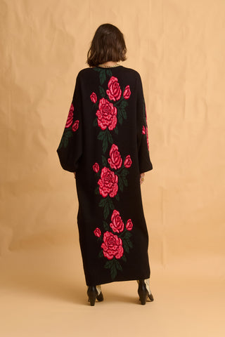 karavan clothing fashion fall winter 25 homecoming collection sybil knitted dress black roses